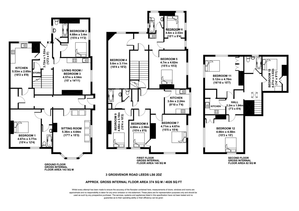 Photo of 1 Bedroom Semi-Detached House in Double Room, The Mansion, Grosvenor Road, LS6 2DZ